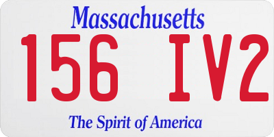 MA license plate 156IV2