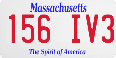 MA license plate 156IV3