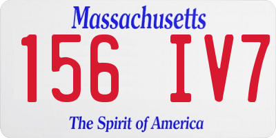 MA license plate 156IV7