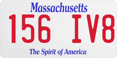 MA license plate 156IV8