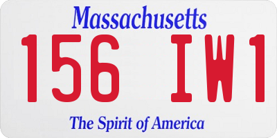 MA license plate 156IW1