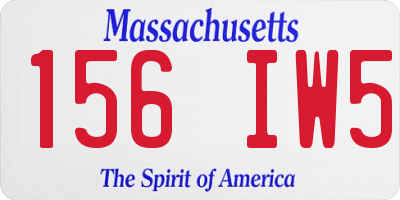 MA license plate 156IW5