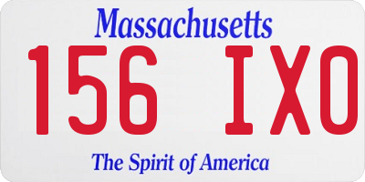 MA license plate 156IX0
