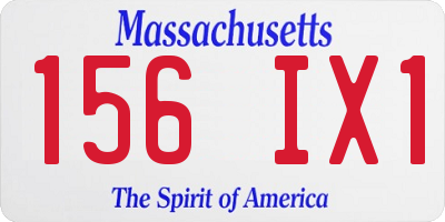MA license plate 156IX1