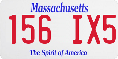 MA license plate 156IX5