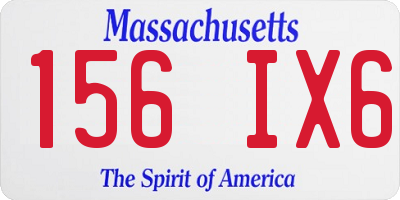 MA license plate 156IX6