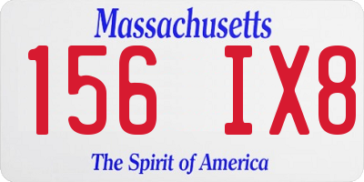 MA license plate 156IX8