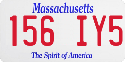MA license plate 156IY5