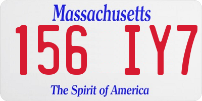 MA license plate 156IY7