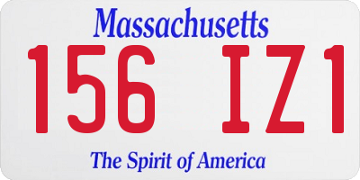 MA license plate 156IZ1