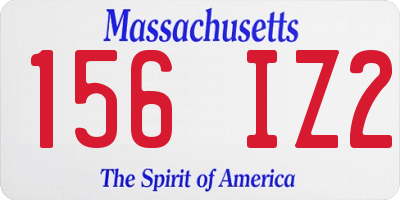 MA license plate 156IZ2
