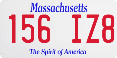 MA license plate 156IZ8