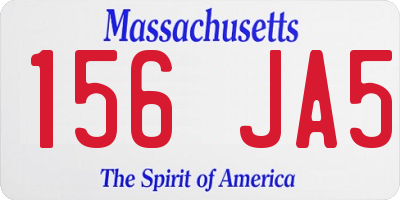 MA license plate 156JA5