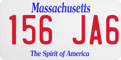 MA license plate 156JA6