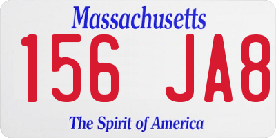 MA license plate 156JA8