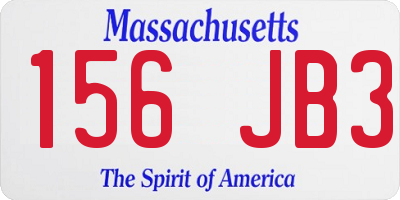 MA license plate 156JB3