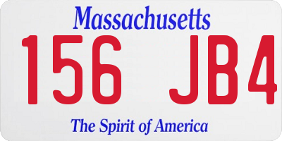MA license plate 156JB4