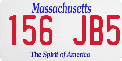 MA license plate 156JB5