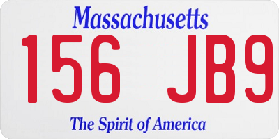 MA license plate 156JB9