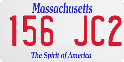 MA license plate 156JC2