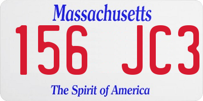 MA license plate 156JC3