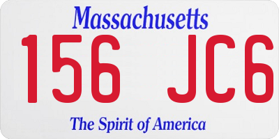 MA license plate 156JC6