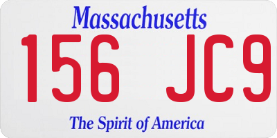 MA license plate 156JC9