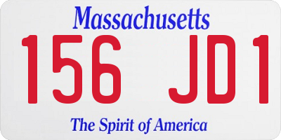 MA license plate 156JD1