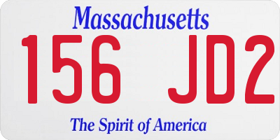 MA license plate 156JD2