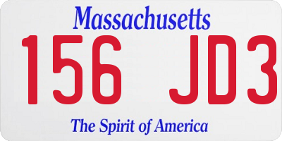 MA license plate 156JD3
