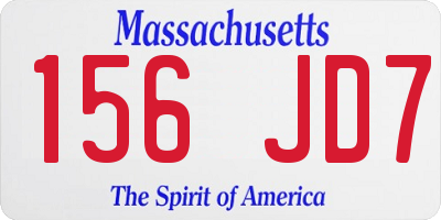 MA license plate 156JD7