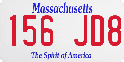 MA license plate 156JD8