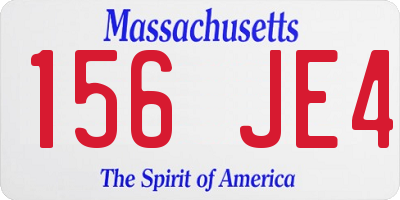 MA license plate 156JE4