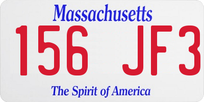 MA license plate 156JF3
