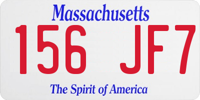 MA license plate 156JF7