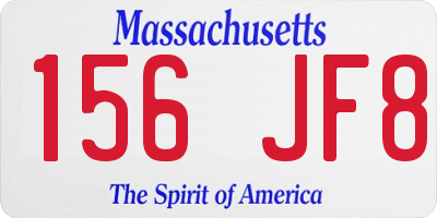 MA license plate 156JF8