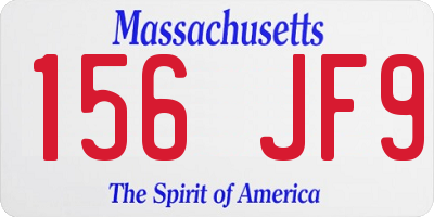 MA license plate 156JF9