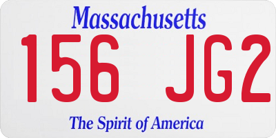 MA license plate 156JG2