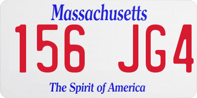 MA license plate 156JG4