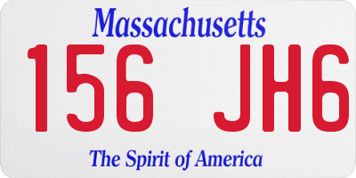 MA license plate 156JH6
