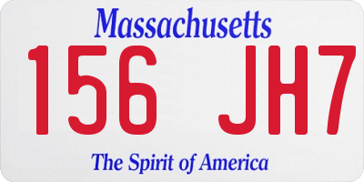 MA license plate 156JH7