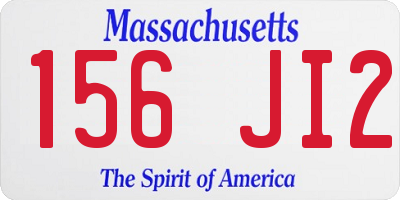 MA license plate 156JI2