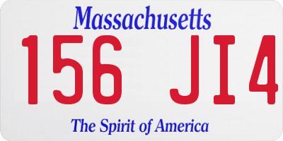 MA license plate 156JI4