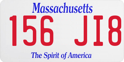 MA license plate 156JI8