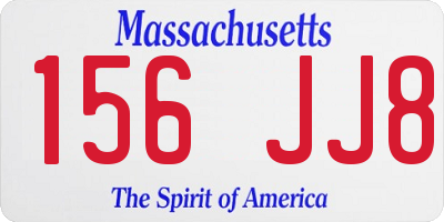 MA license plate 156JJ8