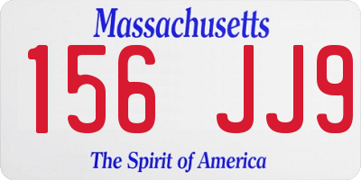 MA license plate 156JJ9