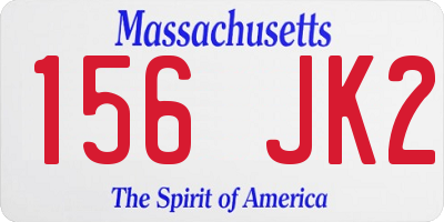 MA license plate 156JK2