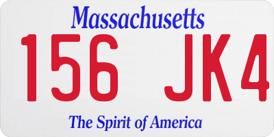 MA license plate 156JK4