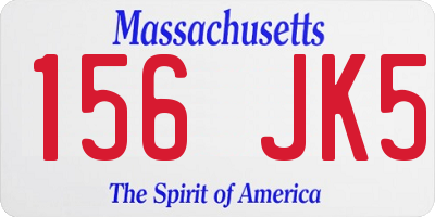 MA license plate 156JK5