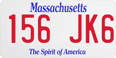 MA license plate 156JK6